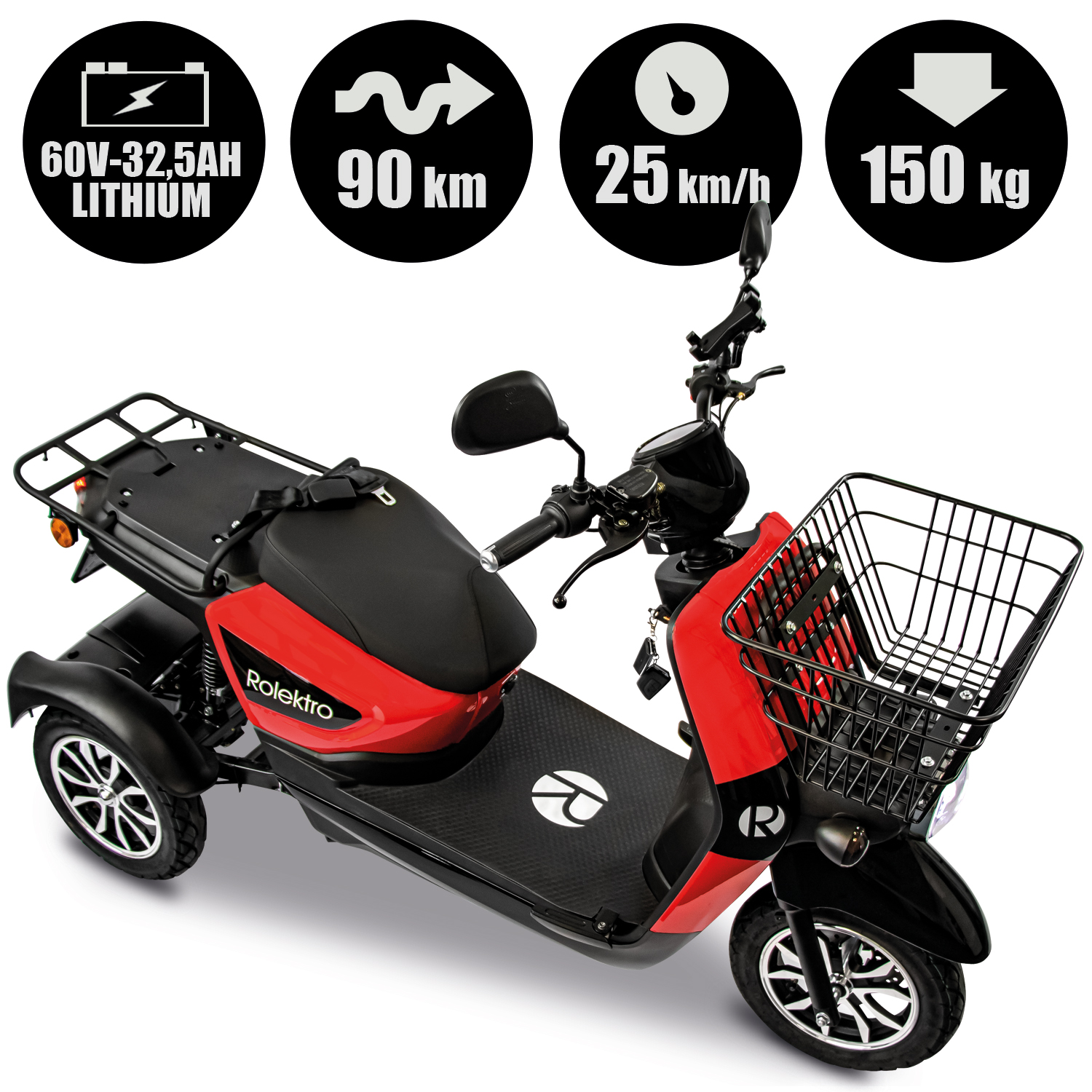 Rolektro E-Carrier 25 V.2 als Liefermobil, mit oder ohne Koffer, 2 Akku-Varianten