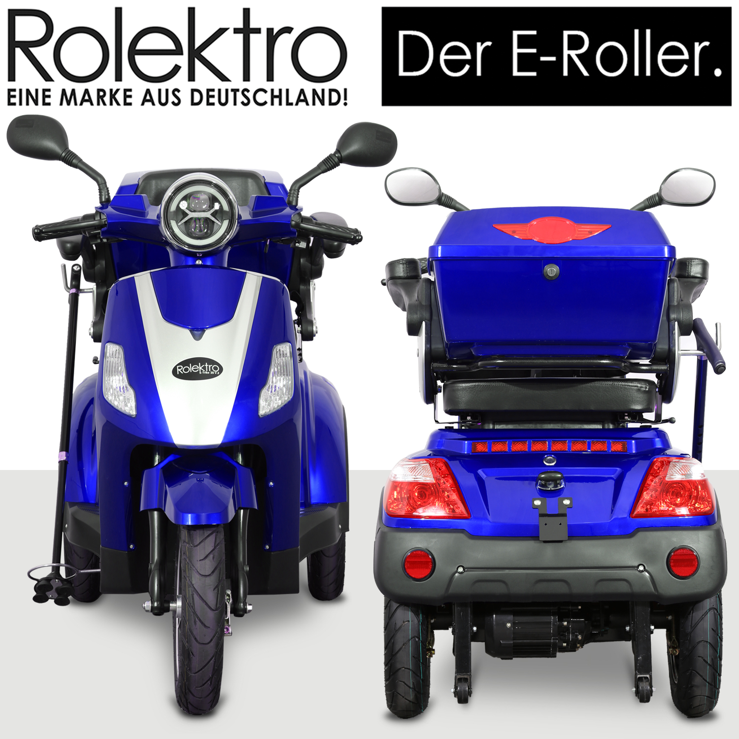 Rolektro E-Trike 25 V.2 Blei-Gel - 3 Rad Elektro Seniorenmobil 25 km/h in 3 Farben