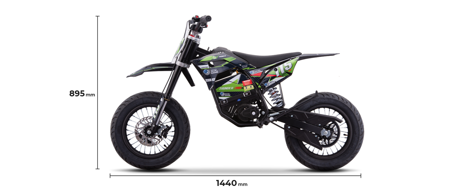 Elektro Pitbike Crossbike HP 5E 14/12 - Elektro Motorcross 2000 Watt für Kinder, Lithiumakku