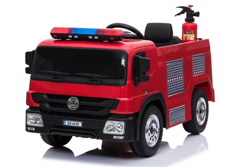 Elektro Kinderauto Feuerwehr SX1818 - Feuerwehrauto mit Helm, Wasserspritze und Tank