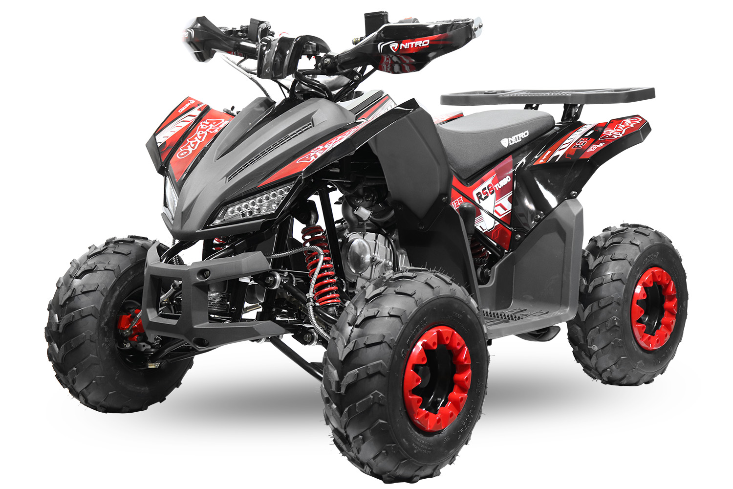 NITRO MOTORS 125cc midi Kinder Quad Rizzo RS7-3G Platin, Kinderquad Benzin 7 Zoll
