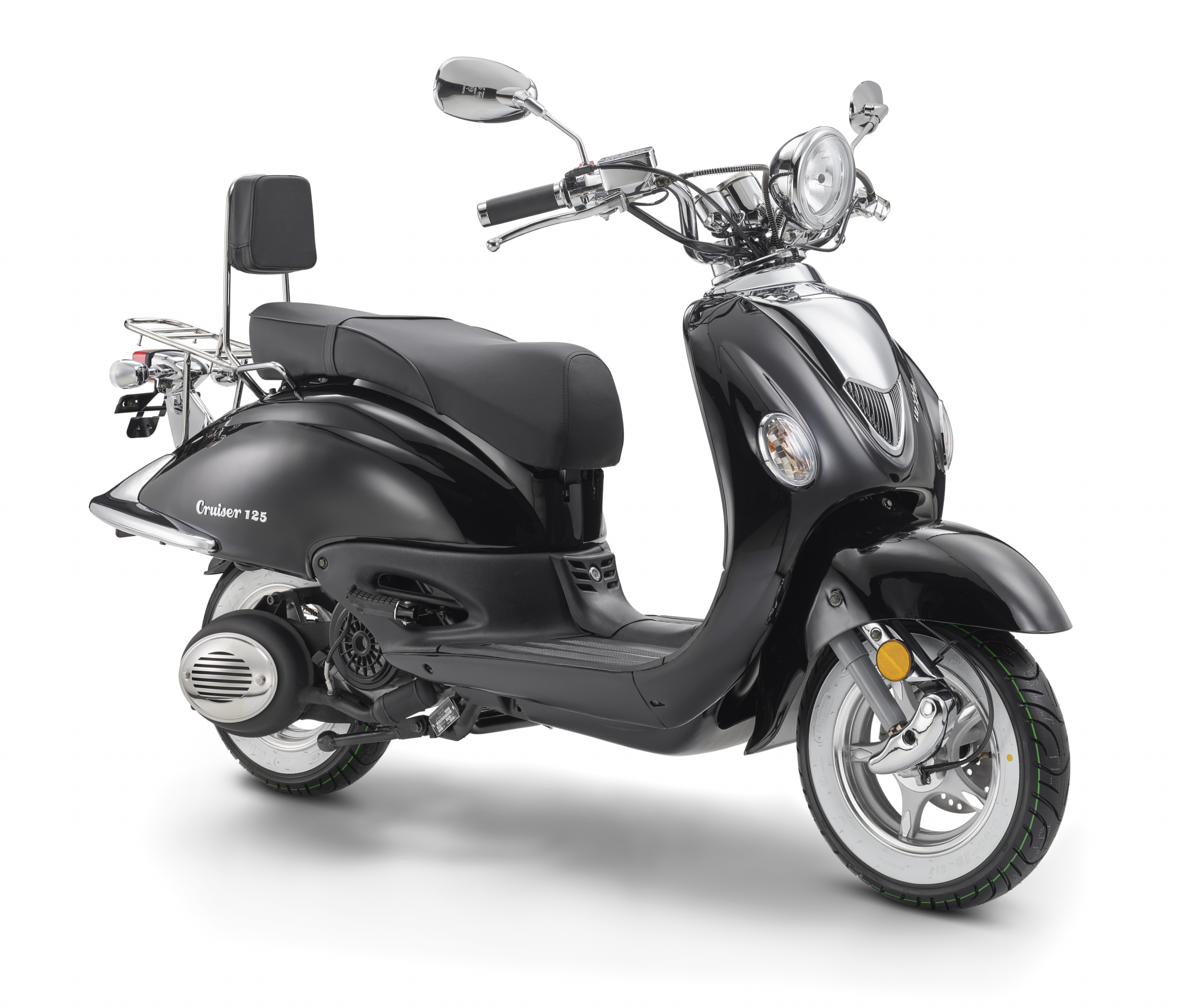 LuXXon Cruiser Benzin Motorroller 80 km/h, 125cc Motor, 5,2 kW 1 Zylinder 4-Takt Chopper, Motorrad