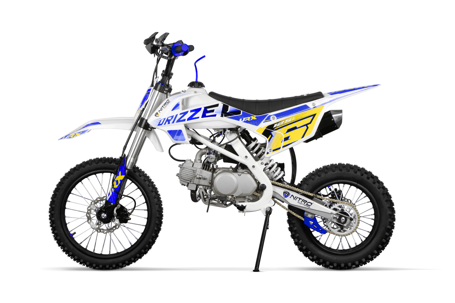NITRO MOTORS 125cc Kinder Dirtbike Drizzel URX 17/14, Kinder Motorcross Bike, Benzinbike 70 km/h