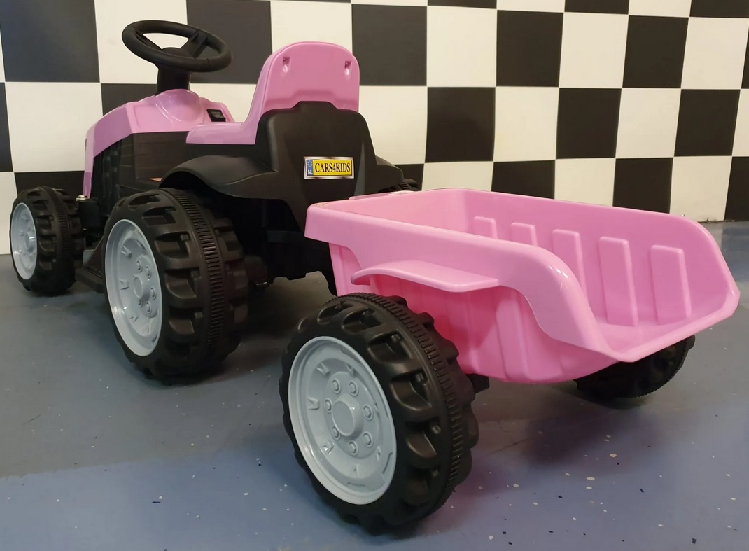 Elektro Kinderfahrzeug Traktor, Kindertraktor mit Anhänger, Elektro-Traktor mit Anhänger max. 3 km/h