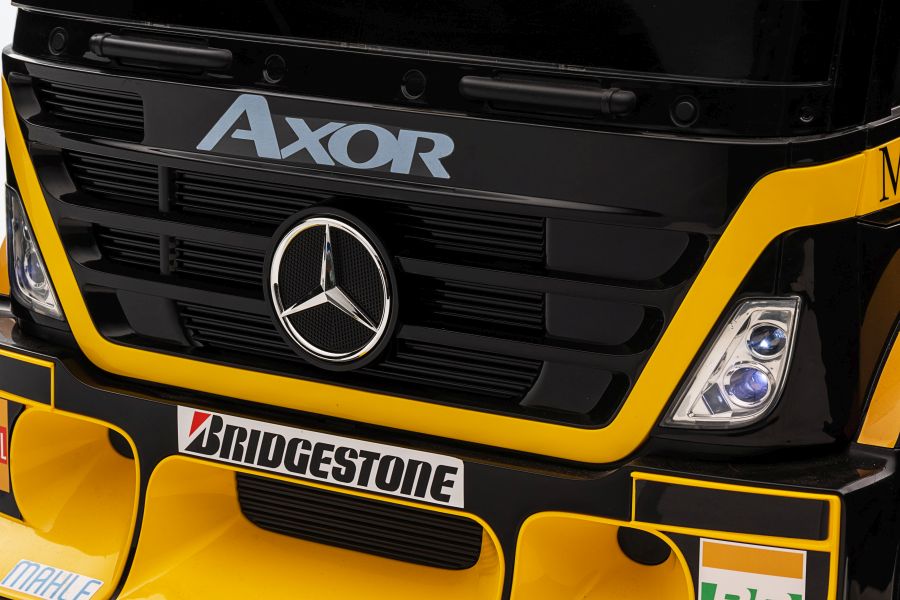 Elektro-LKW für Kinder - 8 km/h Mercedes XMX622B Kinder LKW mit Auflieger, Elektro Baustellenfahrzeug, Elektrokinderfahrzeug