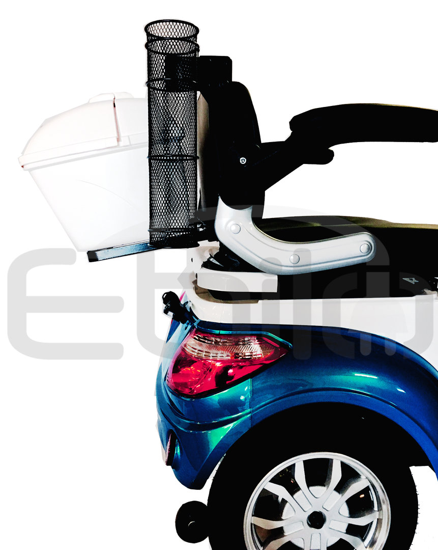 Stockhalter für Seniorenmobil - Befestigung Armlehne, Halterung für Gehstock, Gehhilfenhalter