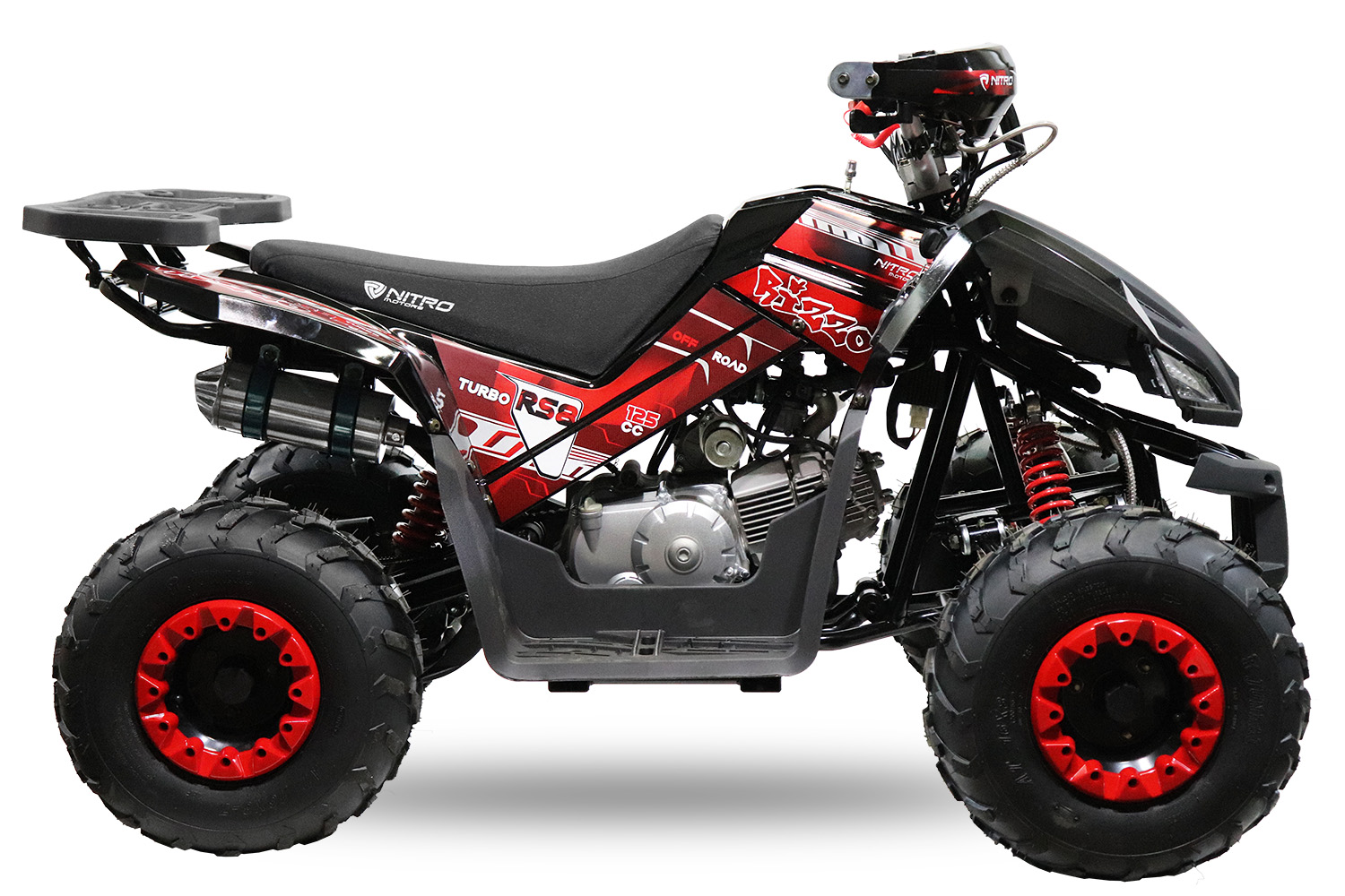 NITRO MOTORS 125cc midi Kinder Quad Rizzo RS7-3G Platin, Kinderquad Benzin 7 Zoll