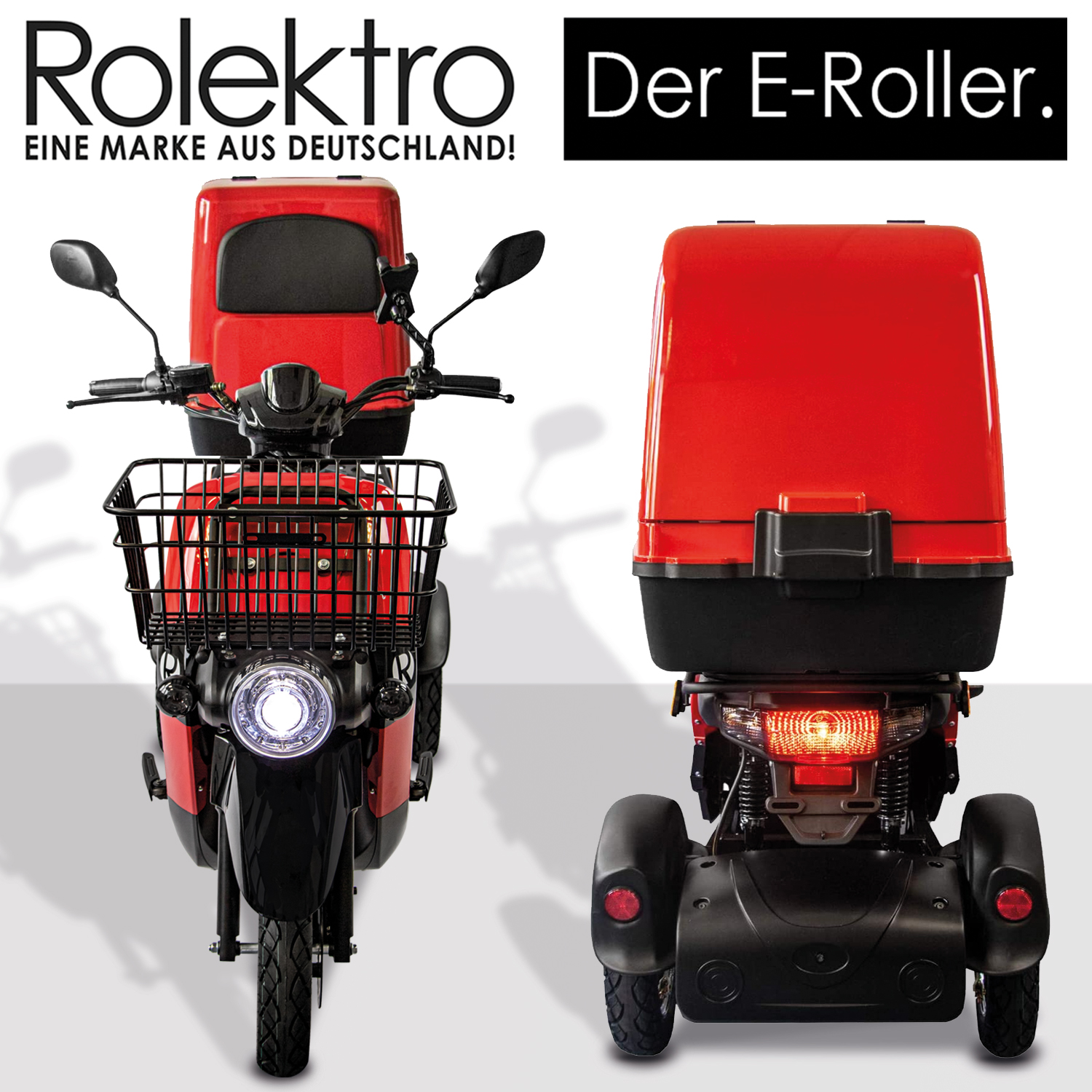 Rolektro E-Carrier 25 V.2 als Liefermobil, mit oder ohne Koffer, 2 Akku-Varianten
