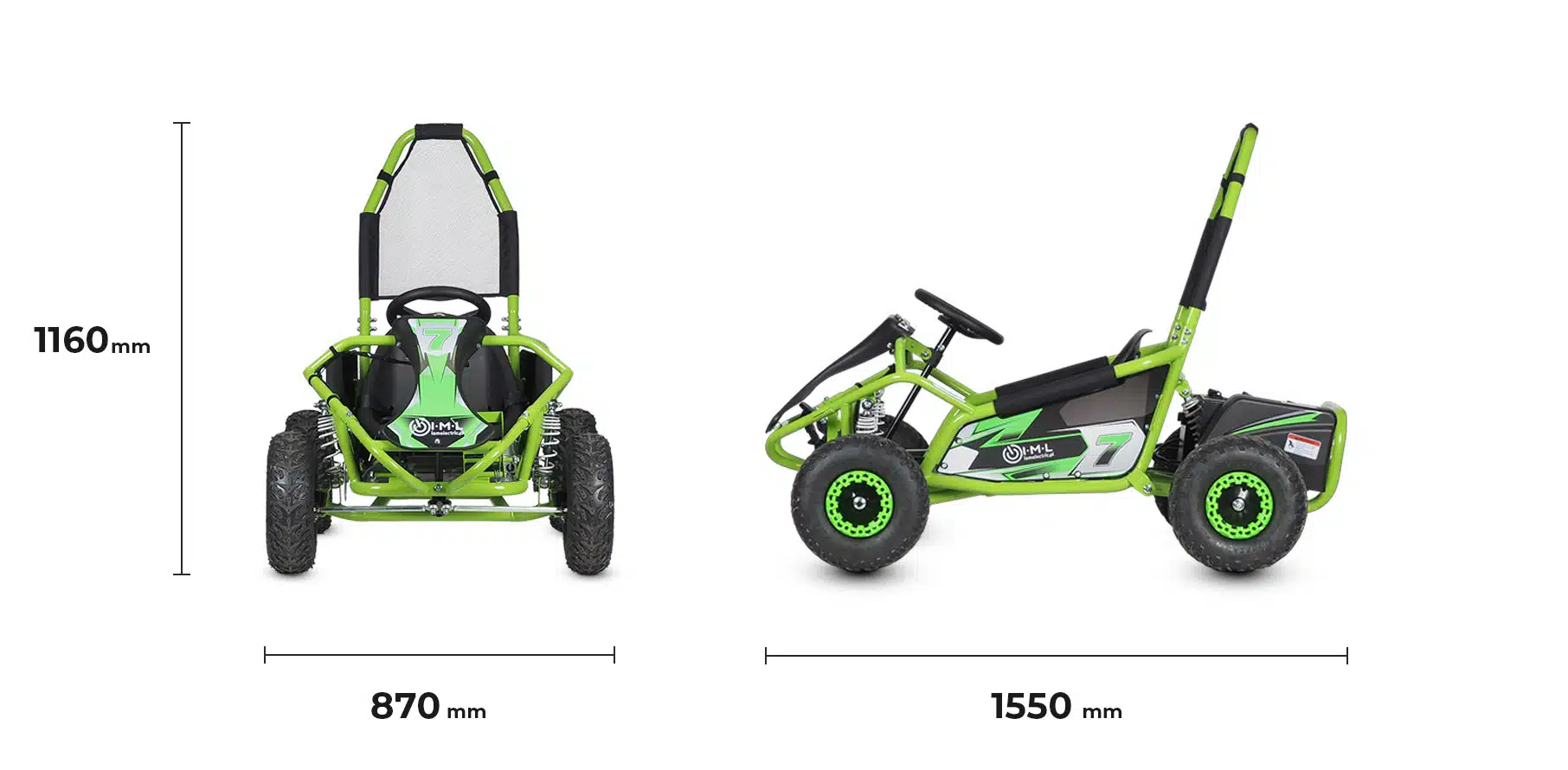 Elektro Kinderbuggy HP 8E - 1000W 48V 6 Zoll - Elektrobuggy 30 km/h