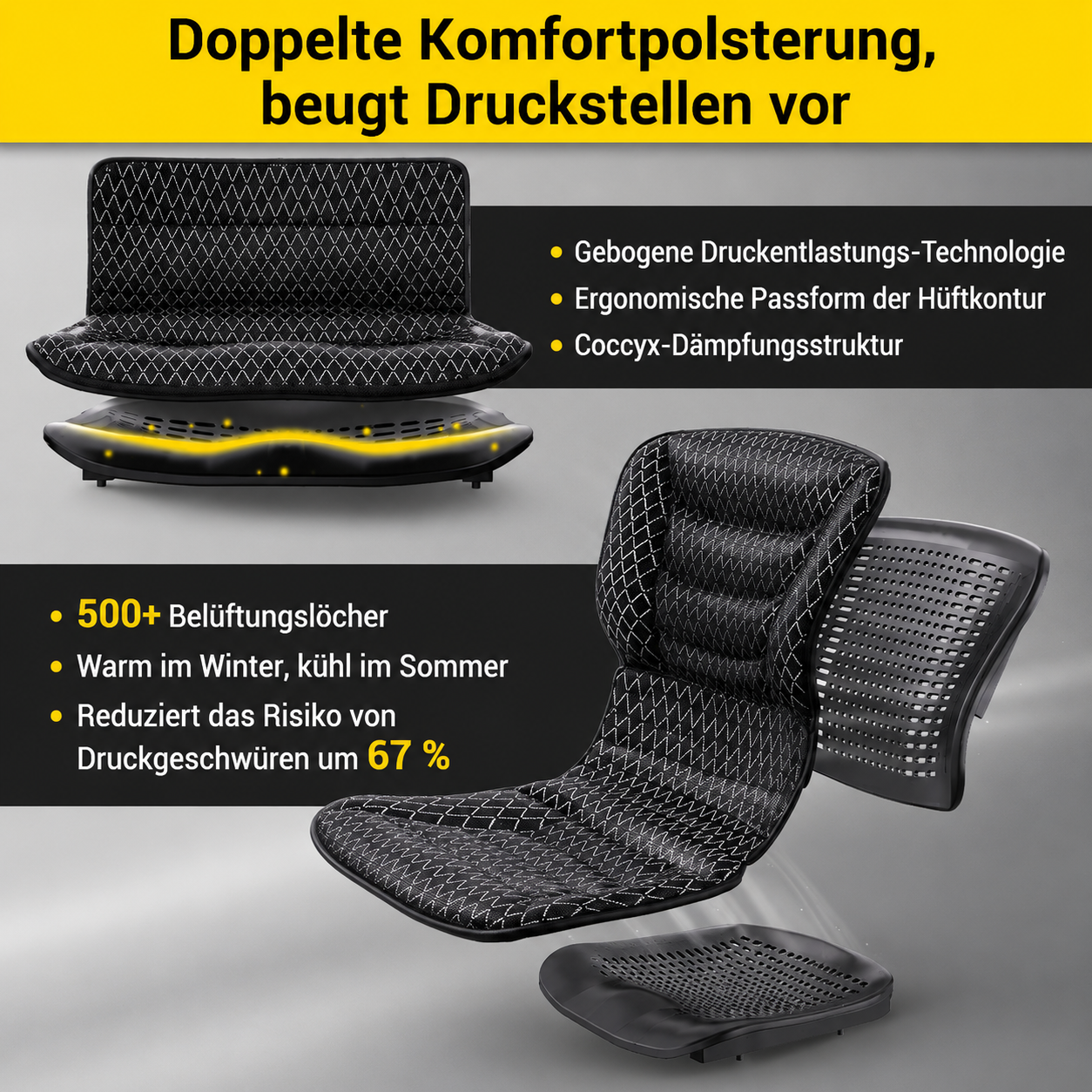Elektrorollstuhl - Seniorenroller B10 mit Kopfstütze - elektrischer Mobilitätsroller E-Rollstuhl klappbar - Reichweite bis 48 km