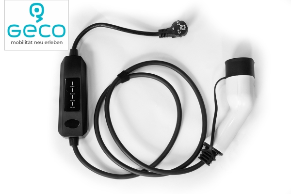 Ladekabel für Elektroauto - Geco Ladegerät Typ 2 3,6 kW 230V 16A mit SchuKo-Stecker inkl. Kabelcase