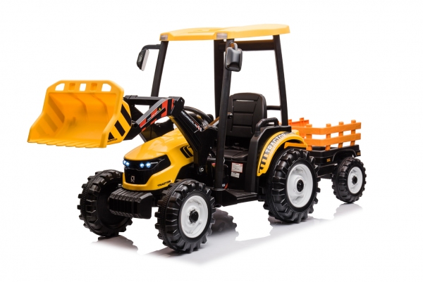 Elektro Kinderfahrzeug, Elektro-Traktor mit Schaufel und Anhänger, Kindertraktor mit 2x120 Watt, Einsatzfahrzeug für Kinder