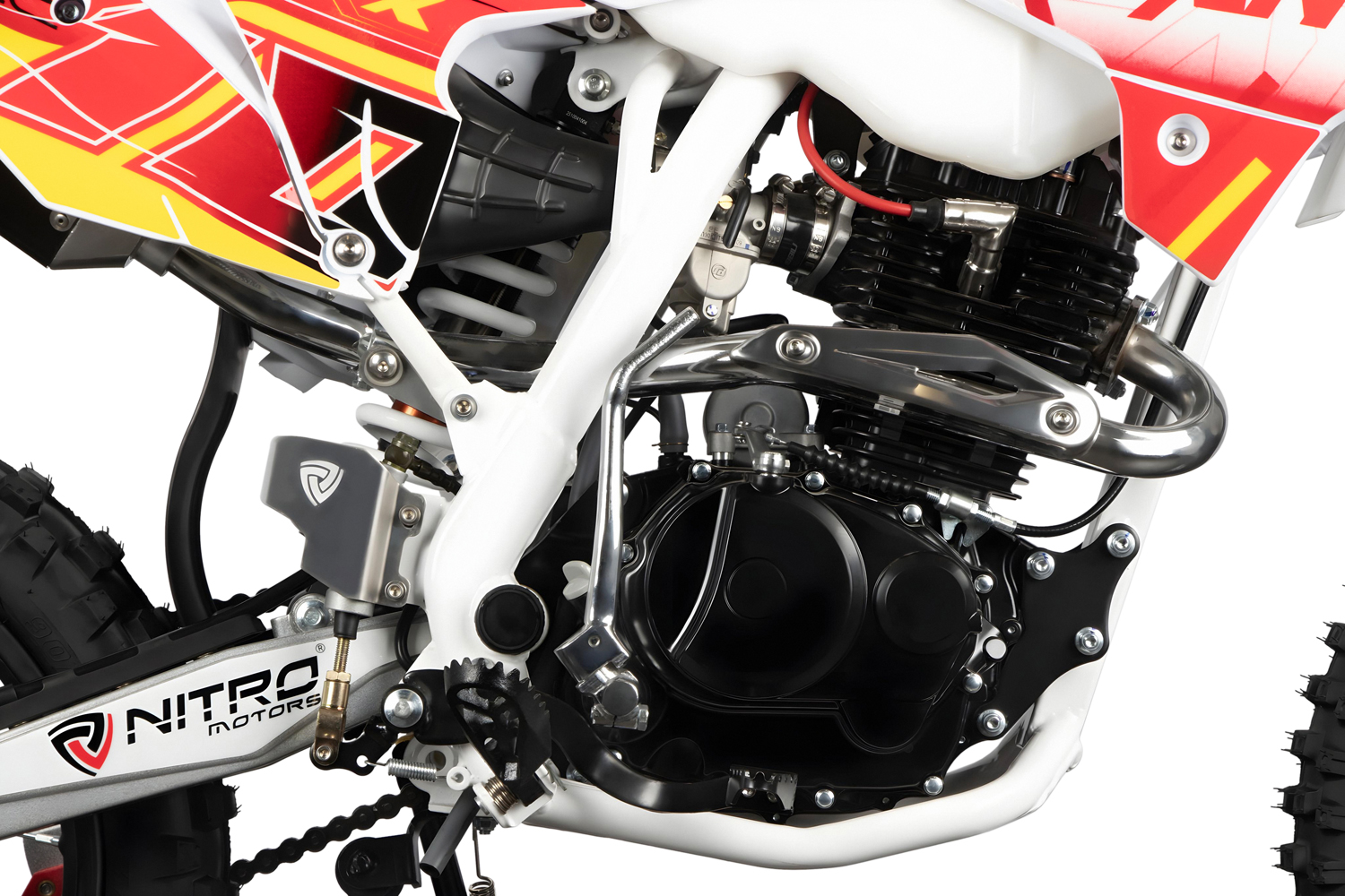 NITRO MOTORS 150cc Dirtbike Hurricane URX 19/16 5-Gang Kick und E-Start, Kinder Motorcross Bike, Benzinkinderbike