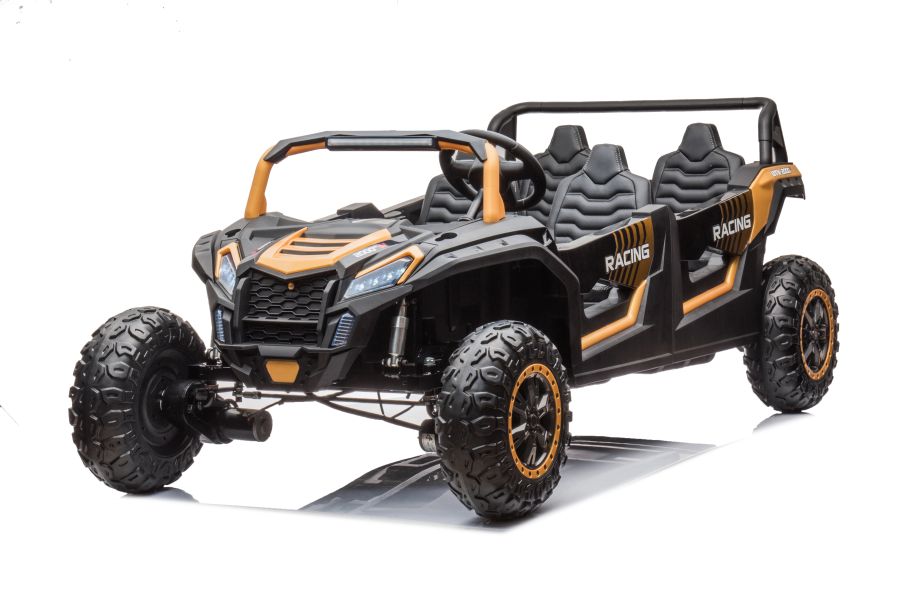 SUPER BIG XXL Elektrokinderauto 4-Sitzer 11 km/h, Kinderbuggy mit 4 Plätzen, 2x2-Sitzer Elektro Kinderfahrzeug, Elektro-Buggy für 4 Kinder