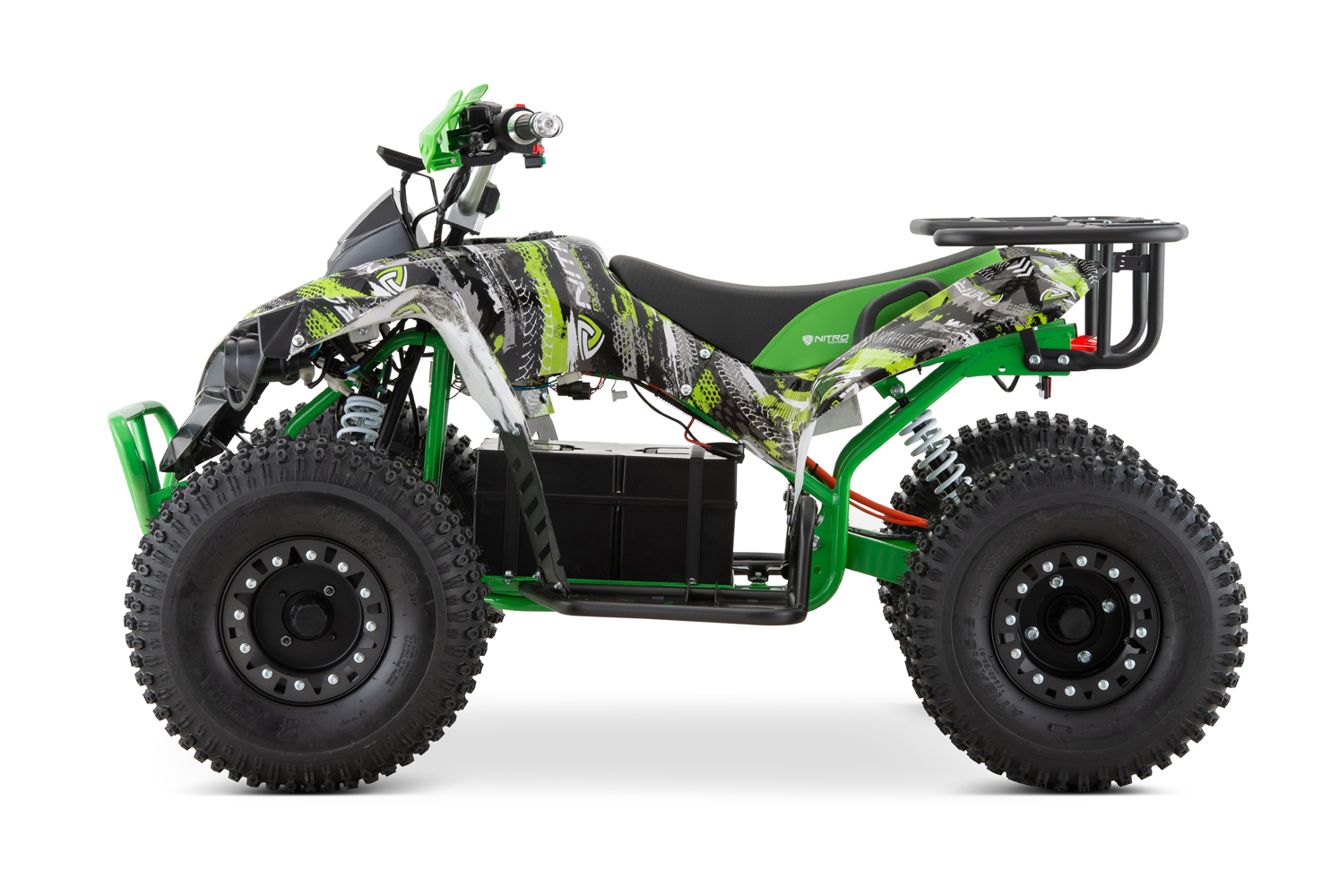NITRO MOTORS 1500W Elektroquad für Kinder, 60V Eco midi Kinder Quad Warrior Graffiti Sport 8", Wellenantrieb mit Differential