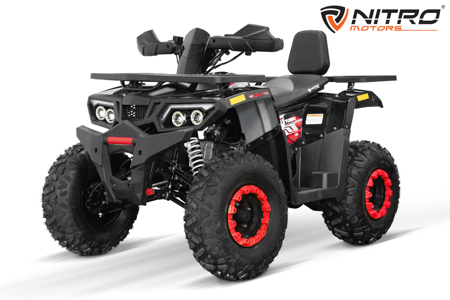 NITRO MOTORS Benzinquad 180cc maxi Quad Rugby V3 CVT RS10 Platin - 10 Zoll