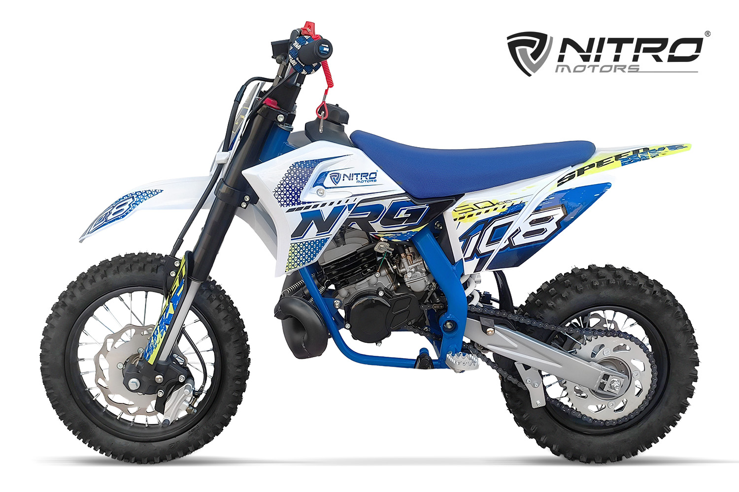 NITRO MOTORS 50cc midi Kinder Dirtbike NRG50 RS Racing 12/10 Zoll, Kinder Crossbike, Kindermotorrad mit 50 km/h