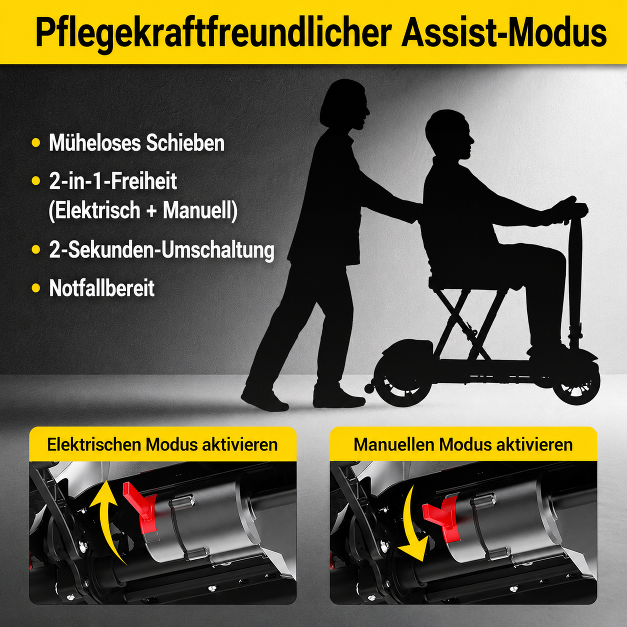 Elektromobil Leichtgewicht aus Carbonfaser - Seniorenroller M20 - elektrischer Mobilitätsroller E-Rollstuhl klappbar