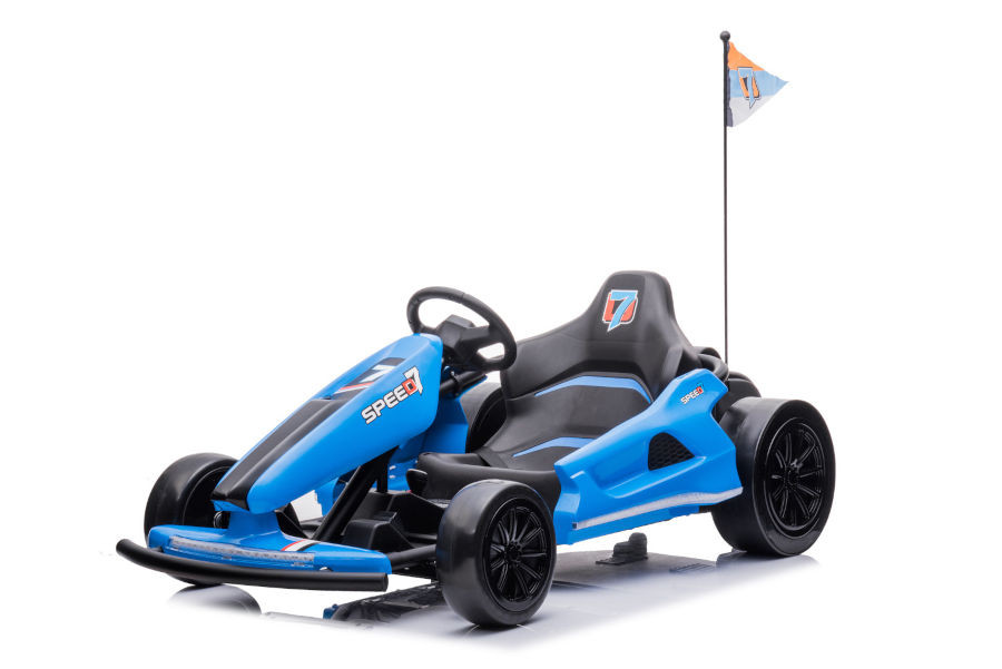Kinder XL Elektroauto - 10 km/h "E-GoKart", Driftfunktion, 2 Motoren, Elektro Go Kart für Kinder bis 14