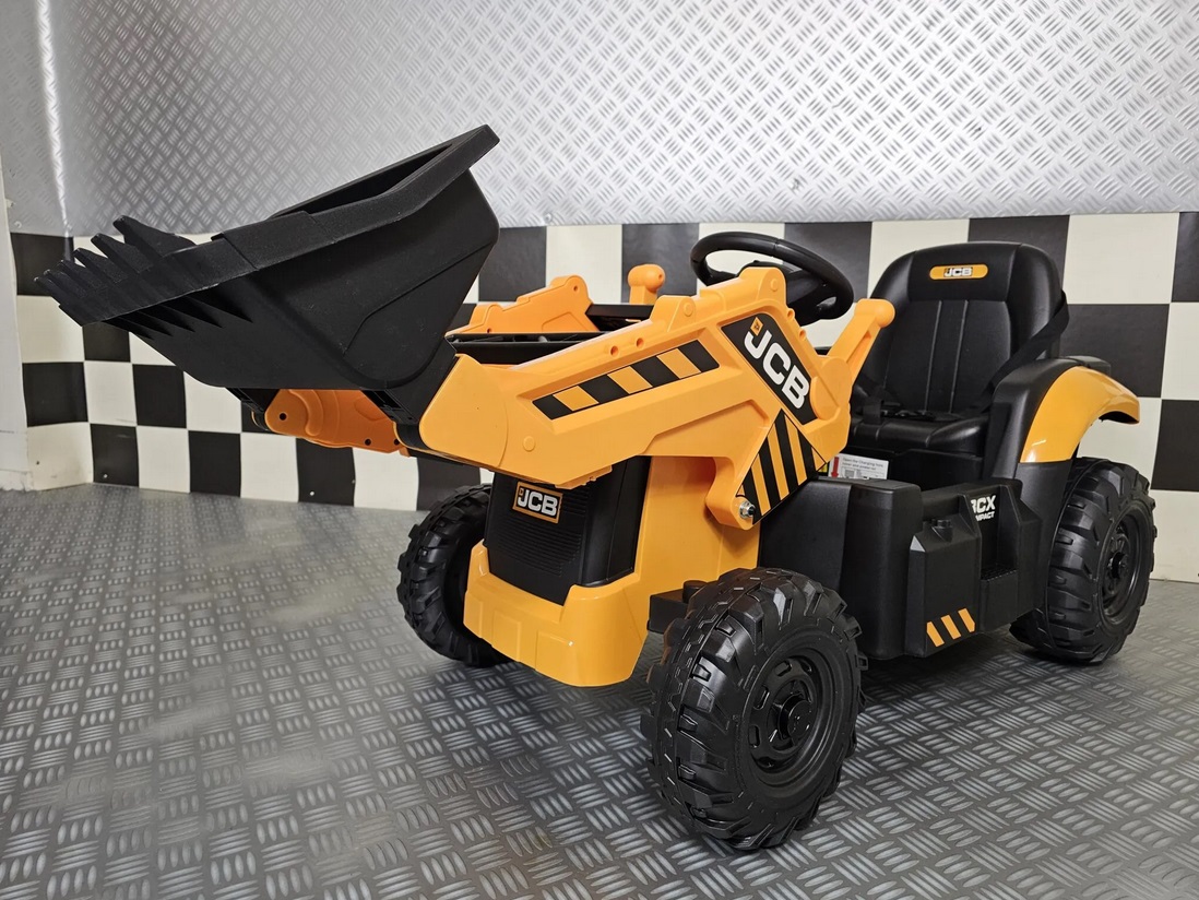 Elektro Kinderbagger - Elektrobagger JCB mit Schaufel, Schaufelbagger, Kinder Einsatzfahrzeug, Traktor