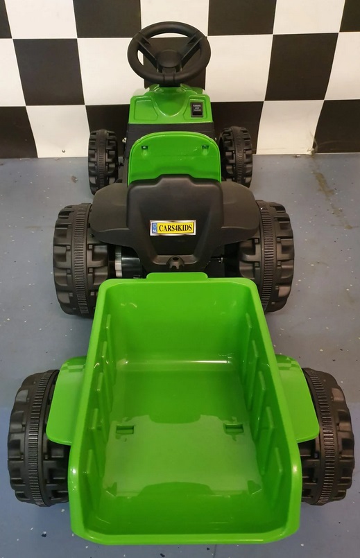 Elektro Kinderfahrzeug Traktor, Kindertraktor mit Anhänger, Elektro-Traktor mit Anhänger max. 3 km/h