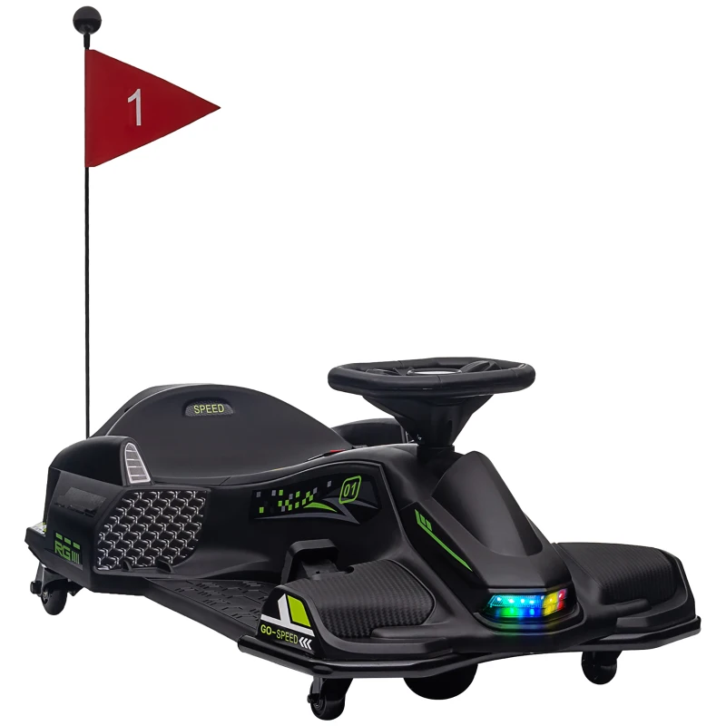 HOMCOM Elektrisches Go-Kart mit Gummiräder bis 8 km/h, Elektro-Gokart