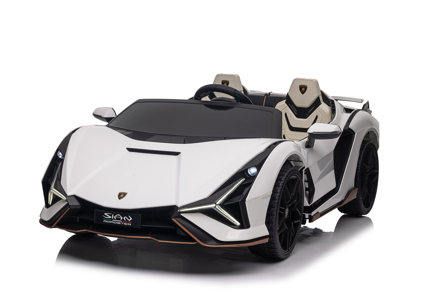 Elektro Kinderauto Lamborghini SIAN mit Lizenz Allrad 4x75W, Elektrokinderfahrzeug für 2 Kinder, Elektroauto für Kinder