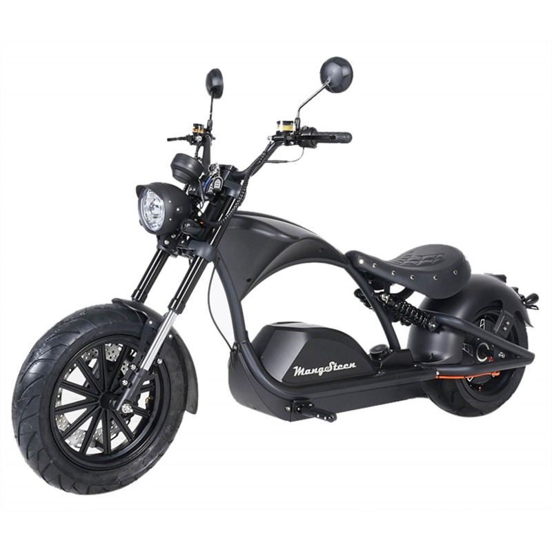 Elektroroller 2-Rad Chopper Angry Raven mit 4000 Watt, E-Motorrad bis 86 km/h von Mangosteen, E-Chopper mit 100 km Reichweite