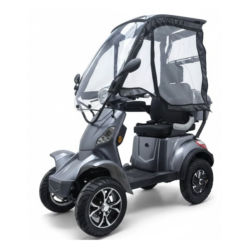 4-Rad Senioren-Roller VITA CARE Neo, vierrädriges Senioren-Quad mit 3000 Watt Radnabenmotor und 45, Dach und Regenschutz