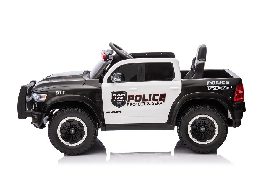 Elektrofahrzeug für Kinder, Kinderfahrzeug Polizei Dodge RAM 1500 RHO, Elektroauto Polizeiauto Allrad