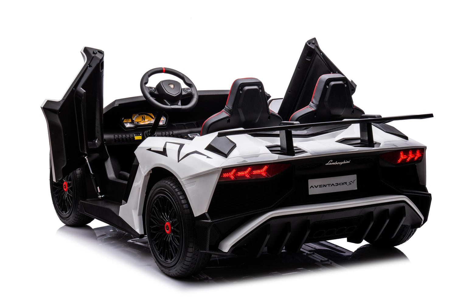 Elektro Kinderauto Lamborghini Aventador XXL mit Lizenz mit 2x555 Watt bis10 km/h, Zweisitzer