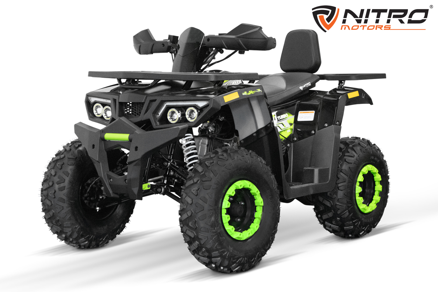 NITRO MOTORS Benzinquad 180cc maxi Quad Rugby V3 CVT RS10 Platin - 10 Zoll