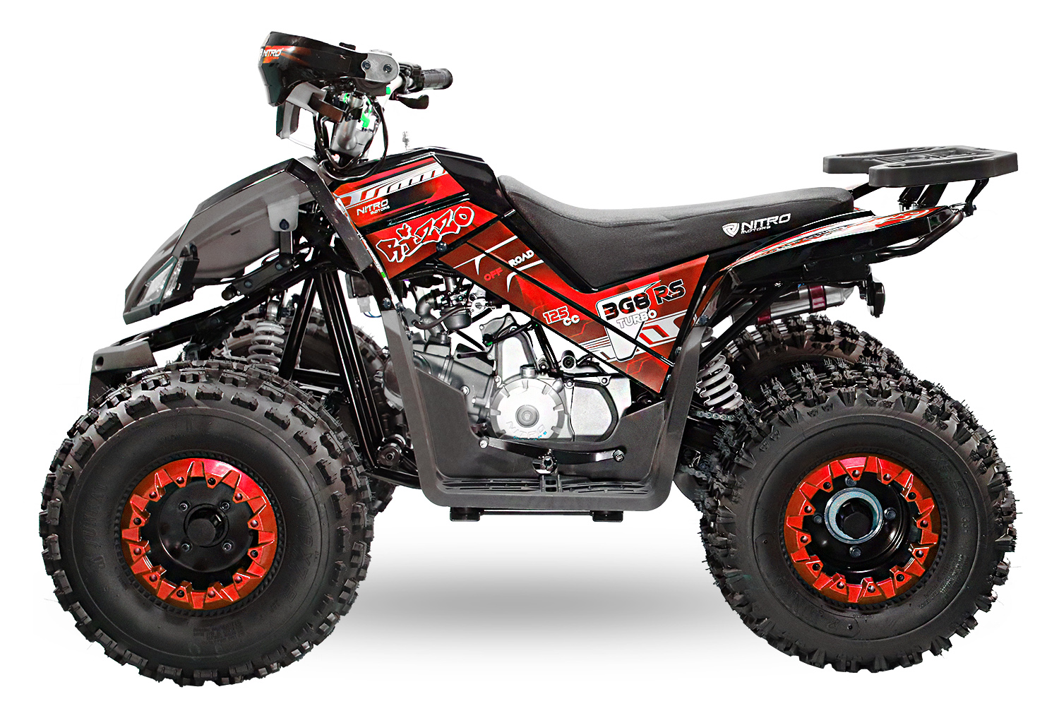 NITRO MOTORS 125cc midi Kinder Quad Rizzo RS8-A Platin, Miniquad Atv Kinderquad Pocketquad 8 Zoll