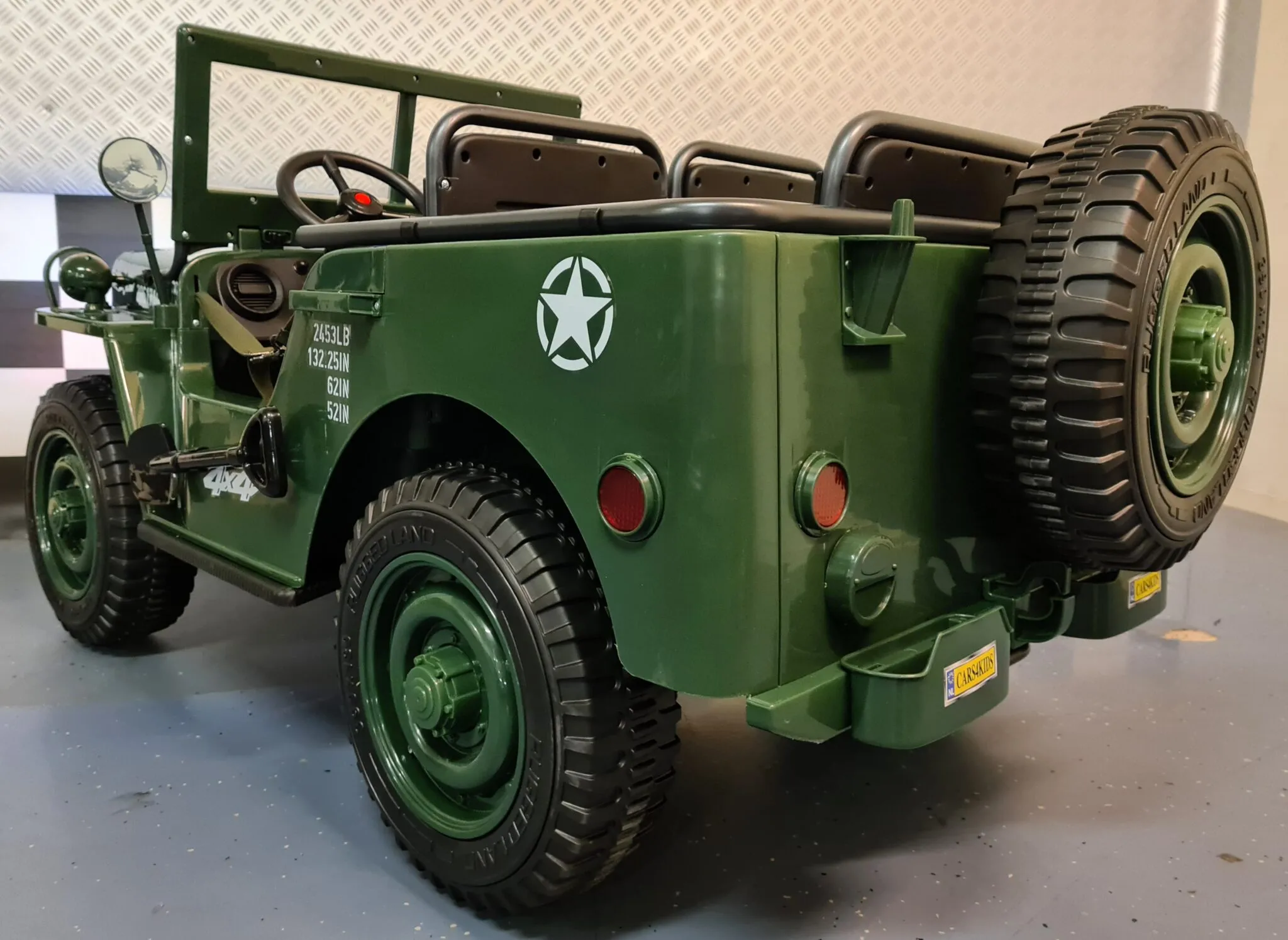Elektrofahrzeug für 3 Kinder - Elektro Jeep Army BIG 24 Volt - Jeep Willy Elektrokinderfahrzeug, Elektrokinderauto