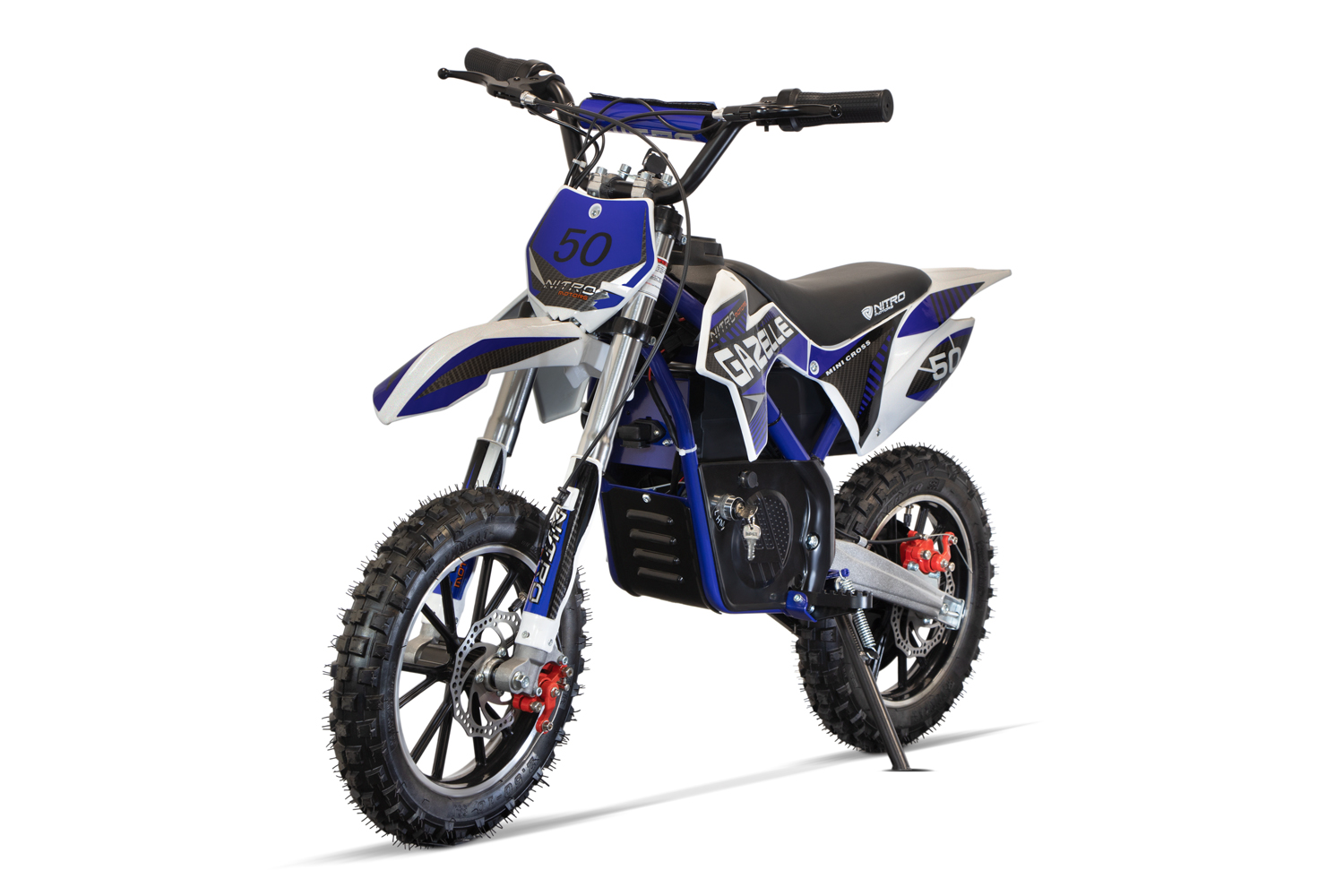 Kinder Elektrobike, Crossbike Nitro Motors Gazelle 550 Watt, 36V, Lithium Akku, DLX 10 Zoll, Elektro Dirtbike für Kinder