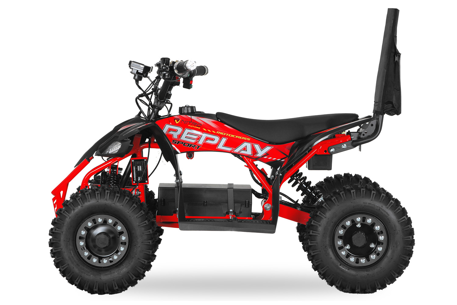 NITRO MOTORS Elektroquad Replay 1000W Eco mini Quad 6 Zoll Snowy-Profile XL Sport, Wellenantrieb, Rückenlehne