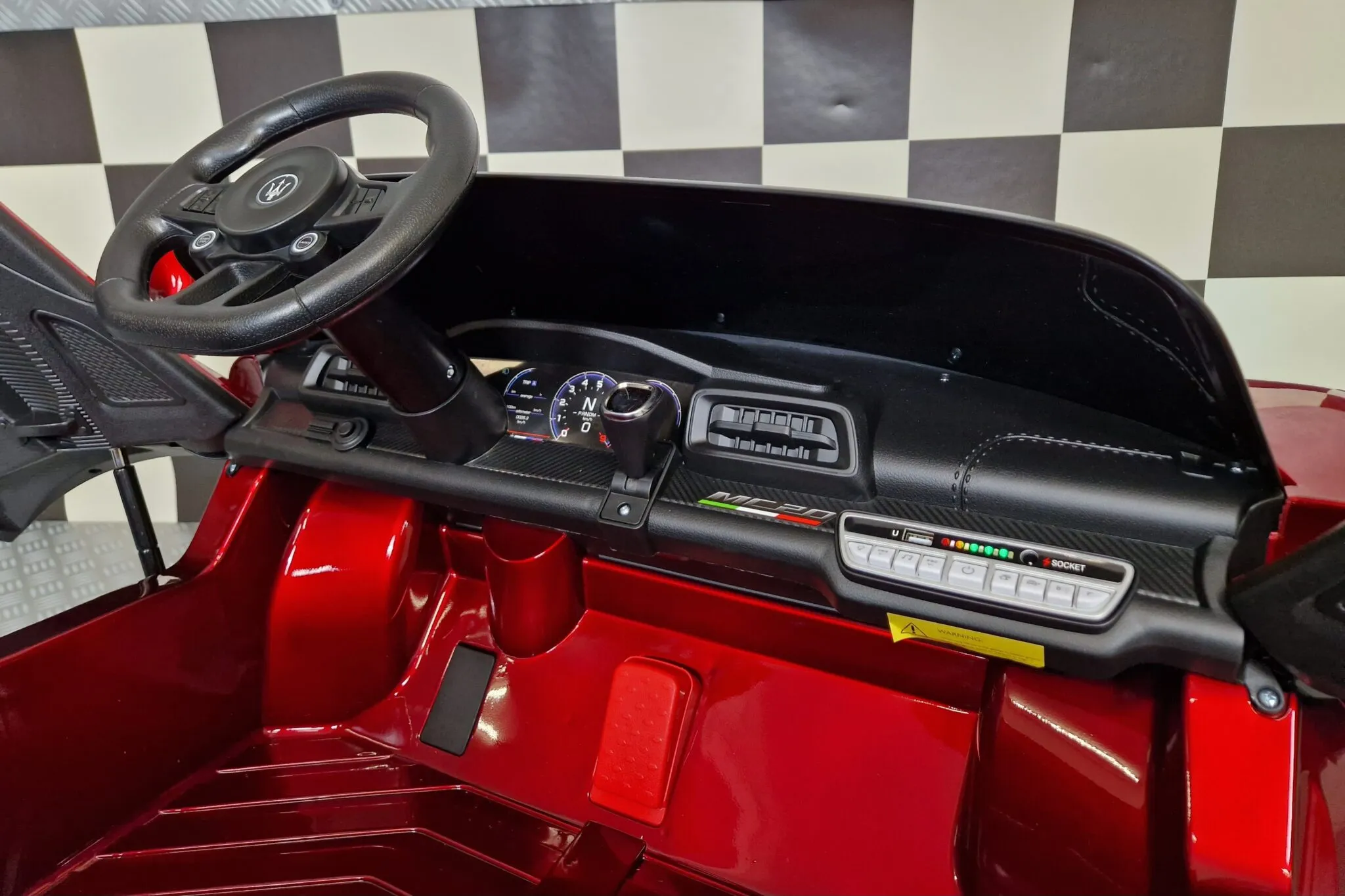 Elektrofahrzeug für Kinder - Kinderfahrzeug Maserati Flügeltüren, Elektroauto Kinderauto, lizenzierter 2-Sitzer, 4x80 Watt