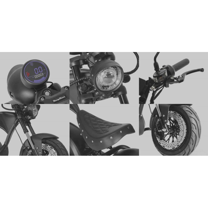 Elektroroller 2-Rad Chopper Angry Blake mit 4000 W, E-Roller bis 85 km/h und Li Samsung-Akku, Elektrochopper, Elektromotorrad