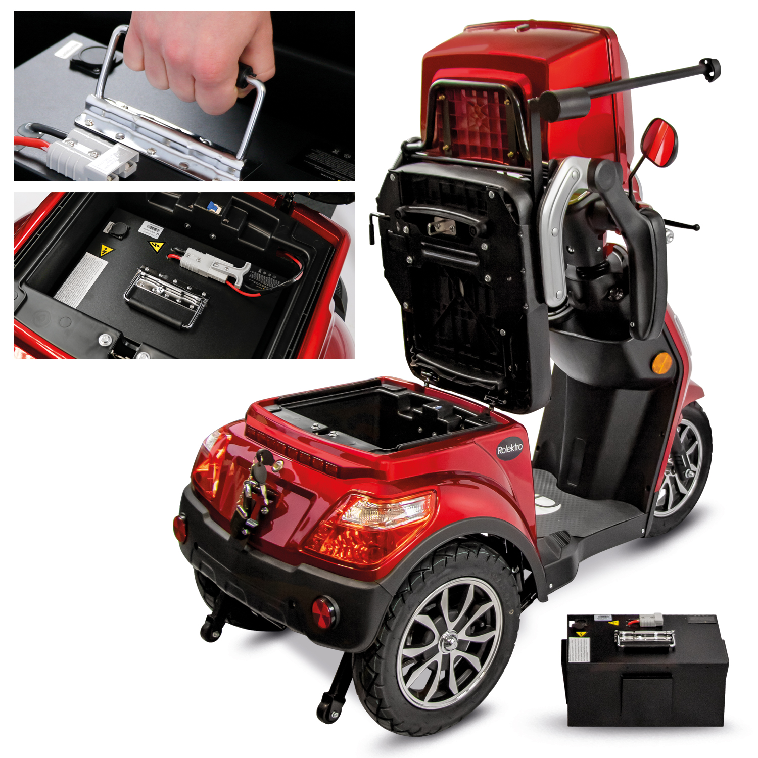 Rolektro E-Trike 25 V.3 Lithium - 3 Rad Elektro Seniorenmobil bis 25 km/h in 3 Farben