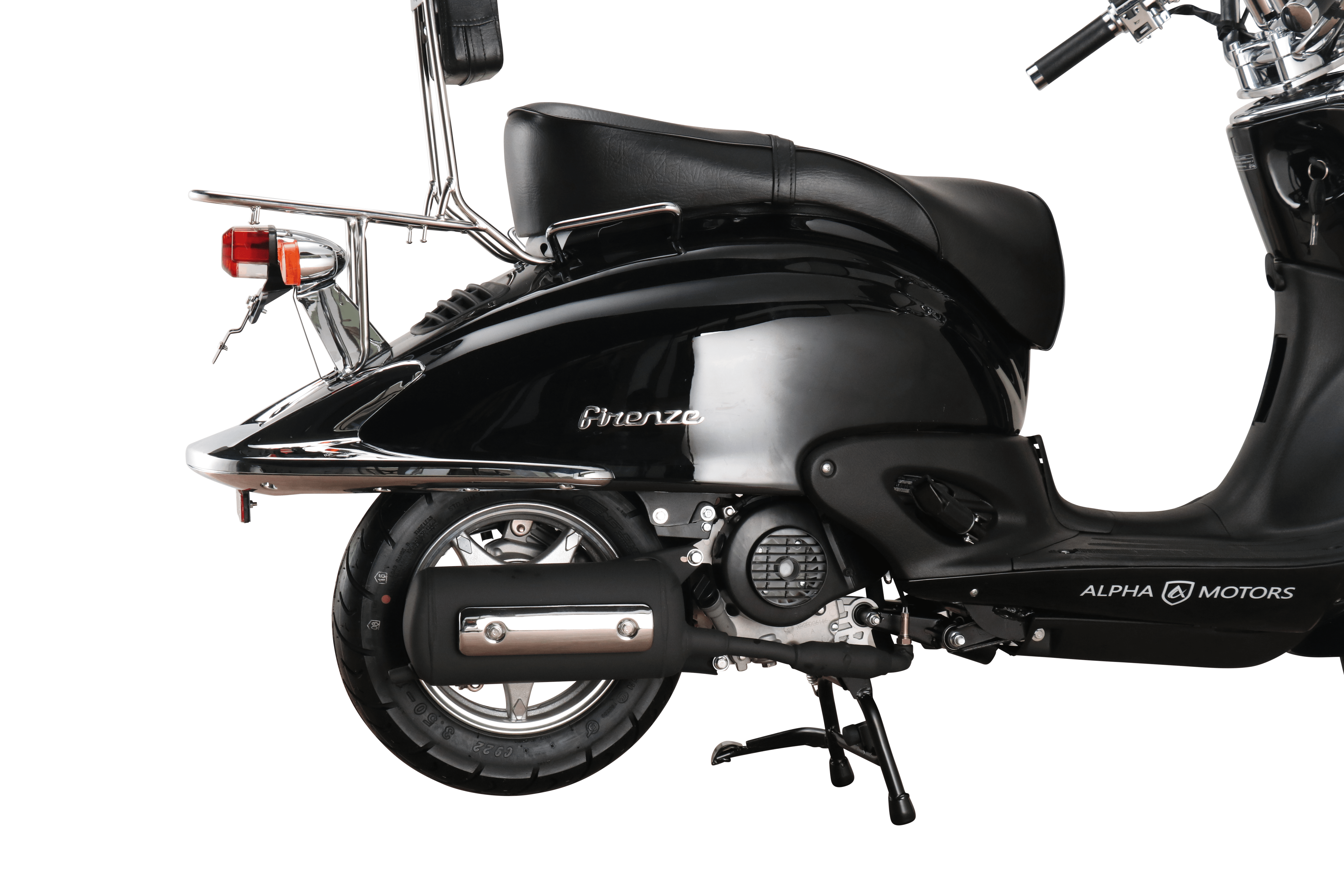 Motorroller Retro Firenze 125 ccm, 85 km/h, Benzin Retroroller mit Topcase EURO 5