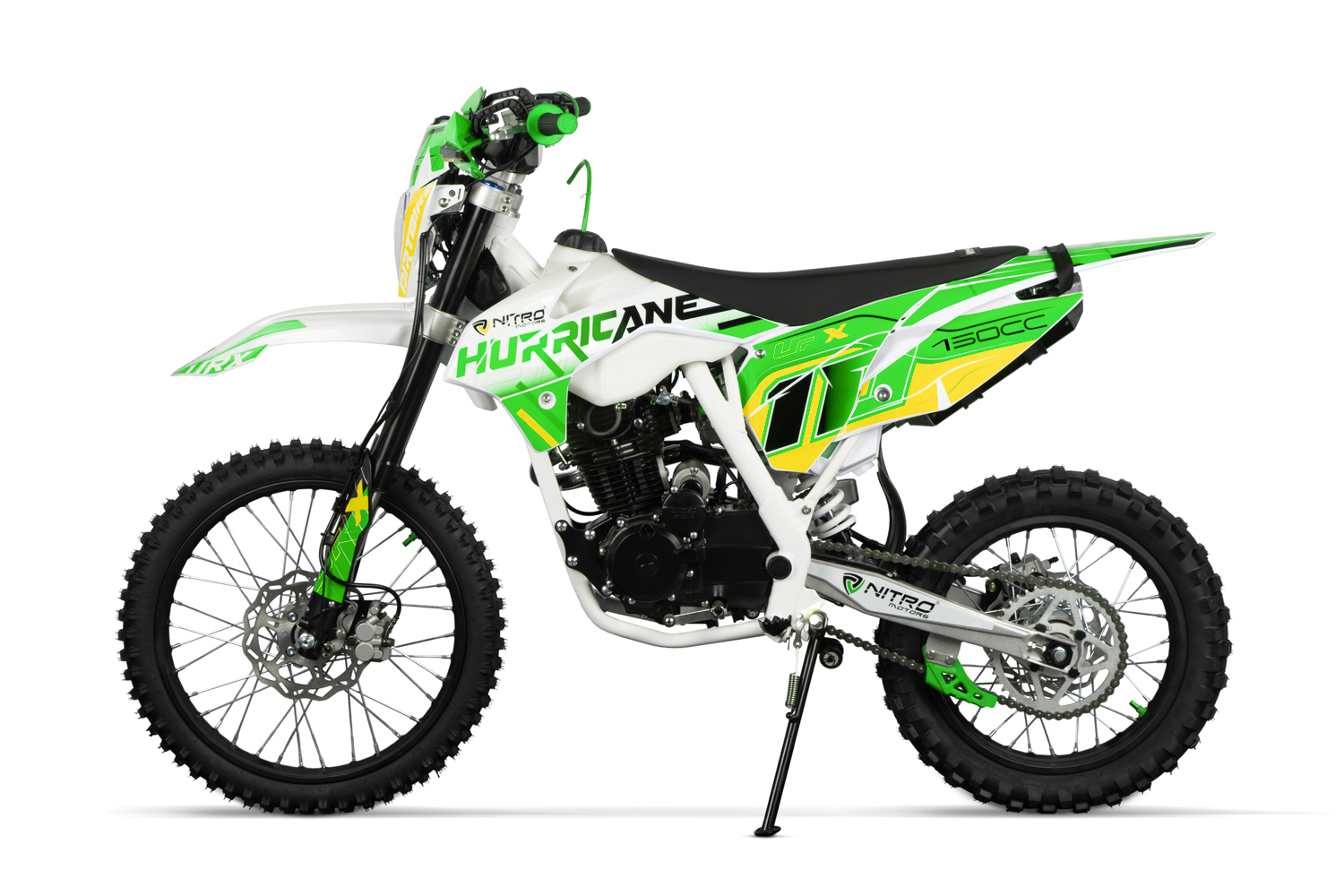 NITRO MOTORS 150cc Dirtbike Hurricane URX 19/16 5-Gang Kick und E-Start, Kinder Motorcross Bike, Benzinkinderbike