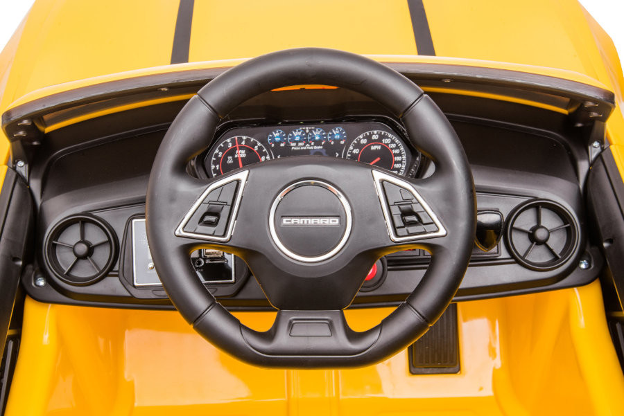 Kinder-Elektroauto Chevrolet Camaro, Elektro Kinderfahrzeug mit 2x35W, Sportwagen für Kinder