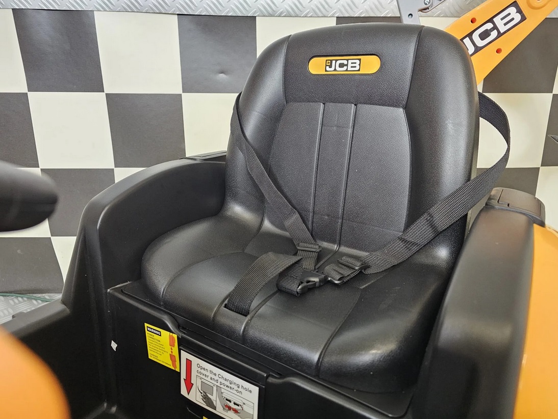 Elektro Kinderbagger - Elektrobagger JCB mit 2 Schaufeln, Schaufelbagger, Elektro-Kinderfahrzeug für die Baustelle, Kinder Elektrotraktor