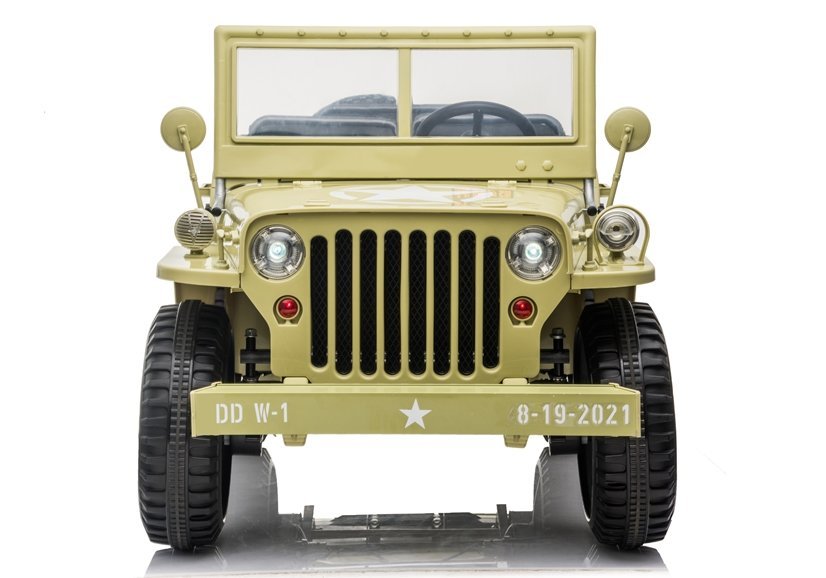 Für 3 Kinder Elektro-Kinderauto ARMY Jeep 4x4 - Kinderfahrzeug 3 Sitzer