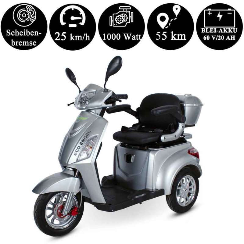 Elektro 3 Rad Roller Eco Engel 500, Seniorenroller, Elektromobil mit 1000 Watt und 15 km/h