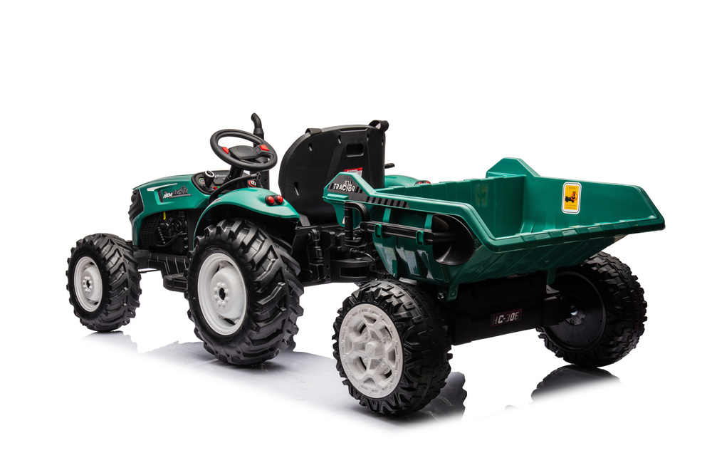 Elektro Kinderfahrzeug Traktor 8 km/h, Kindertraktor RC mit Anhänger und Schaufel, Elektrotraktor