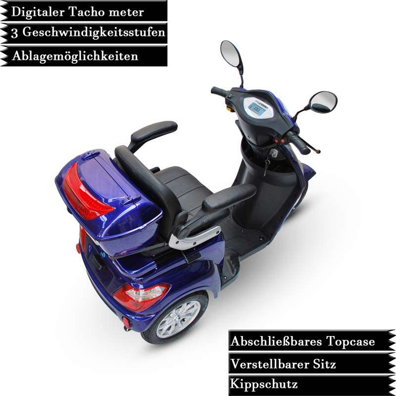 Elektro 3 Rad Roller Eco Engel 500, Seniorenroller, Elektromobil mit 1000 Watt und 25 km/h