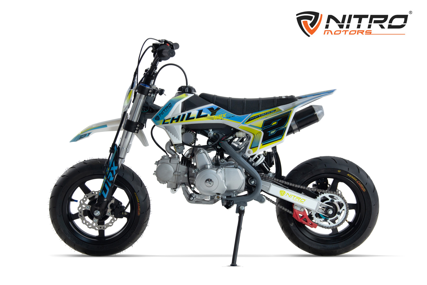 NITRO MOTORS 125cc Kinder Dirtbike CHILLY URX 12/12 4 Gang, Kinder Motorcross Bike, Benzinbike 70 km/h