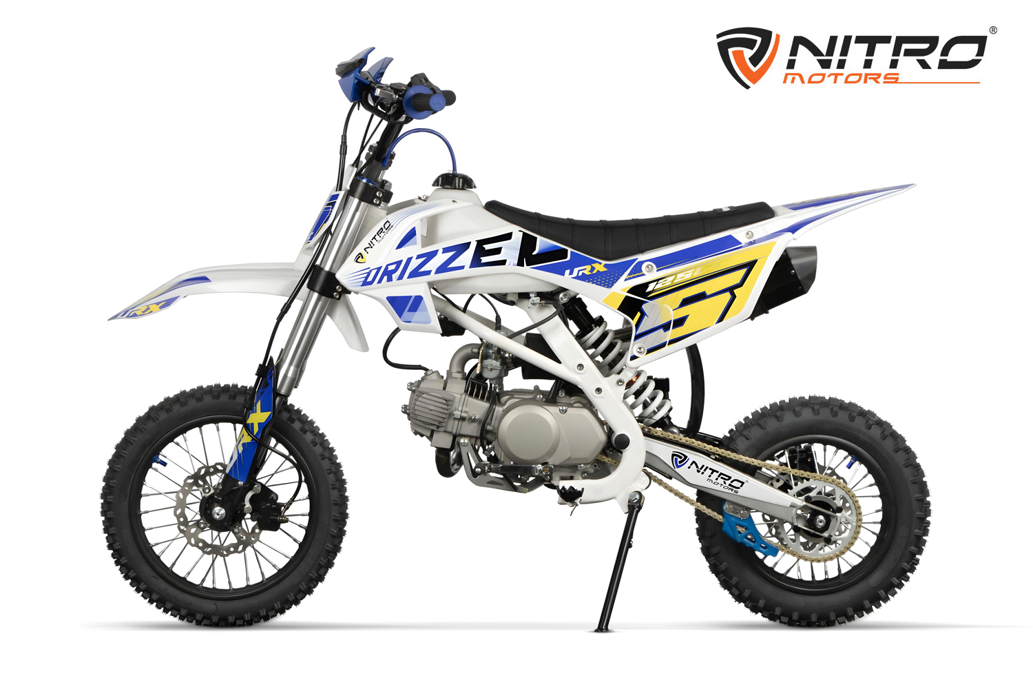 NITRO MOTORS 125cc Kinder Dirtbike Drizzel URX 14/12, Kinder Motorcross Bike, Benzinbike 70 km/h