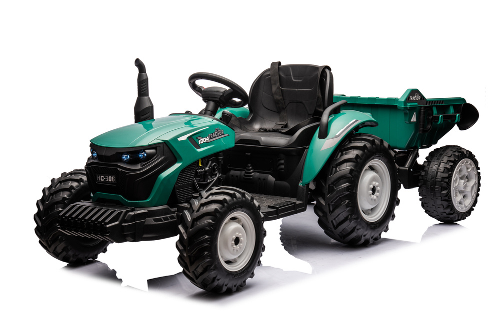Elektro Kinderfahrzeug Traktor 8 km/h, Kindertraktor RC mit Anhänger und Schaufel, Elektrotraktor
